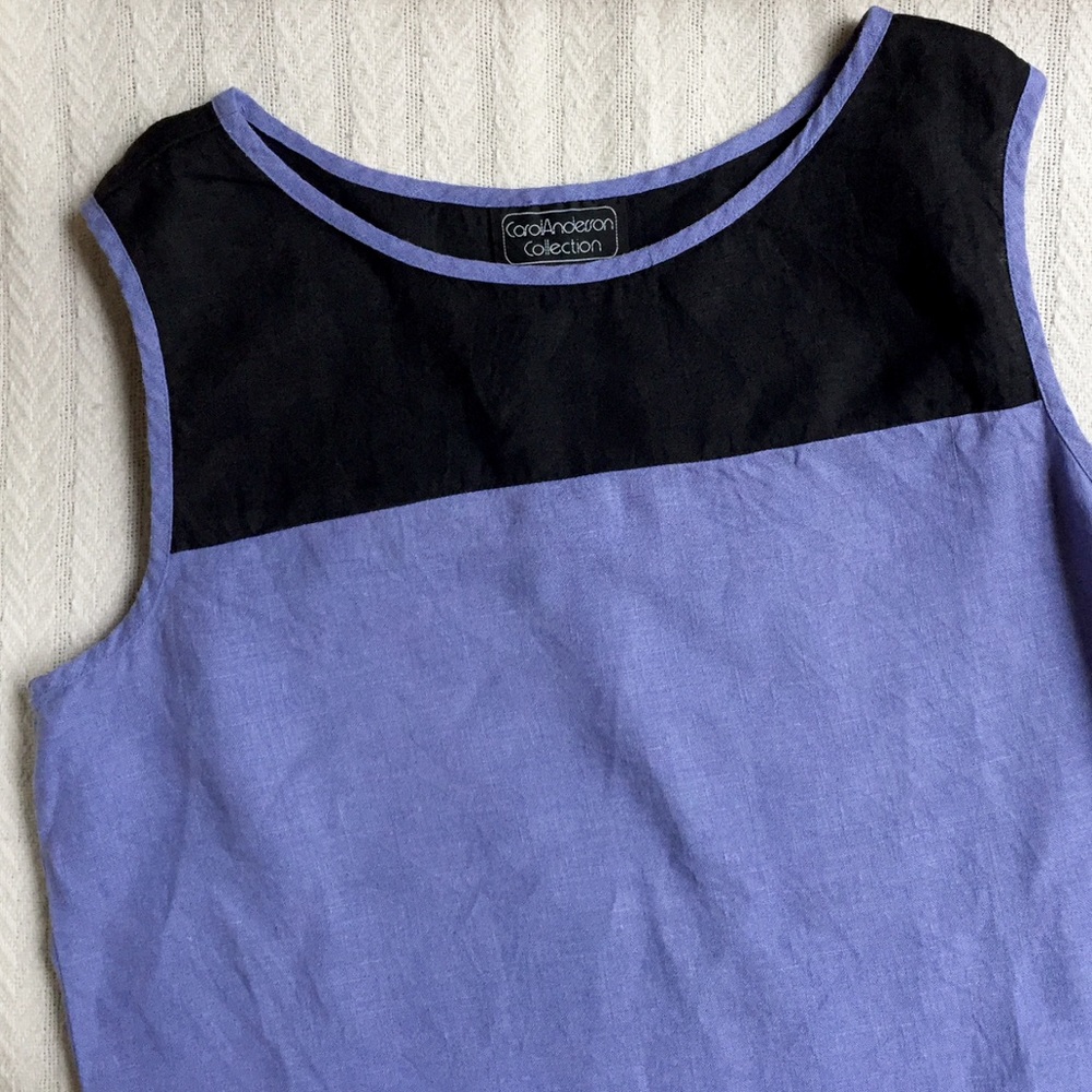 Vintage Carol Anderson Linen Color Block Tank